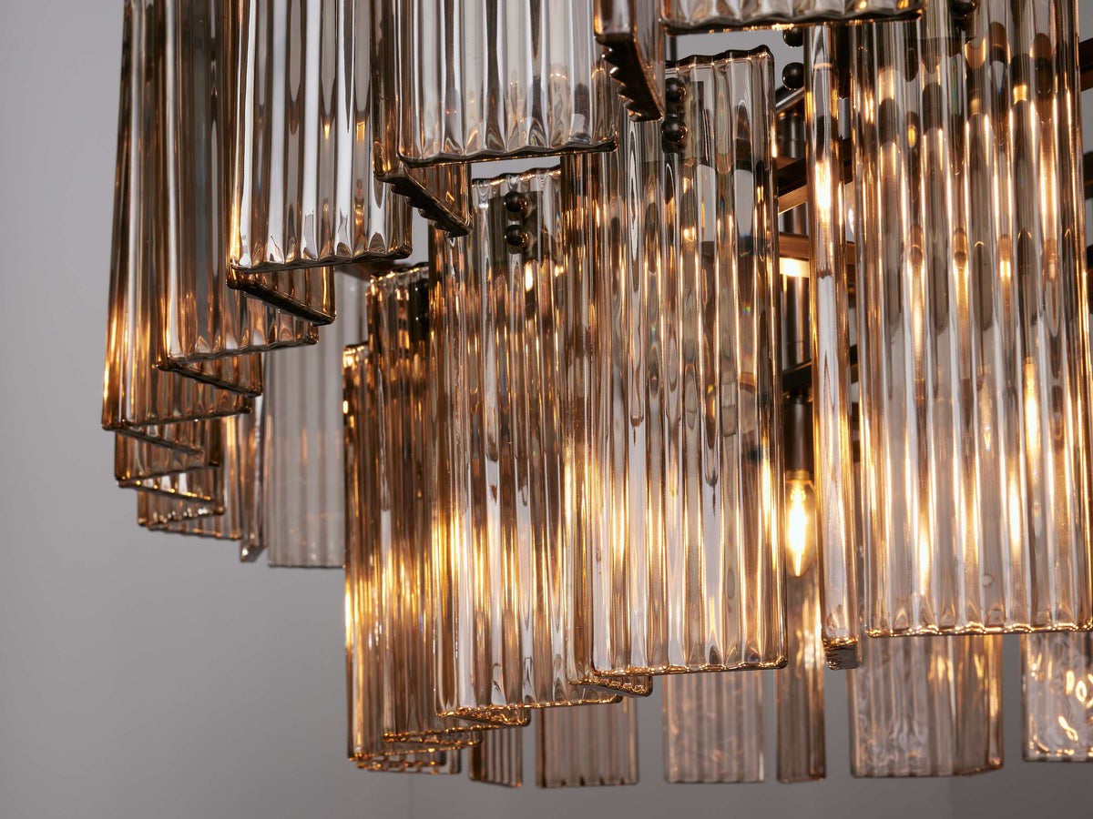 Delsie Vintage Glass Oval Chandelier