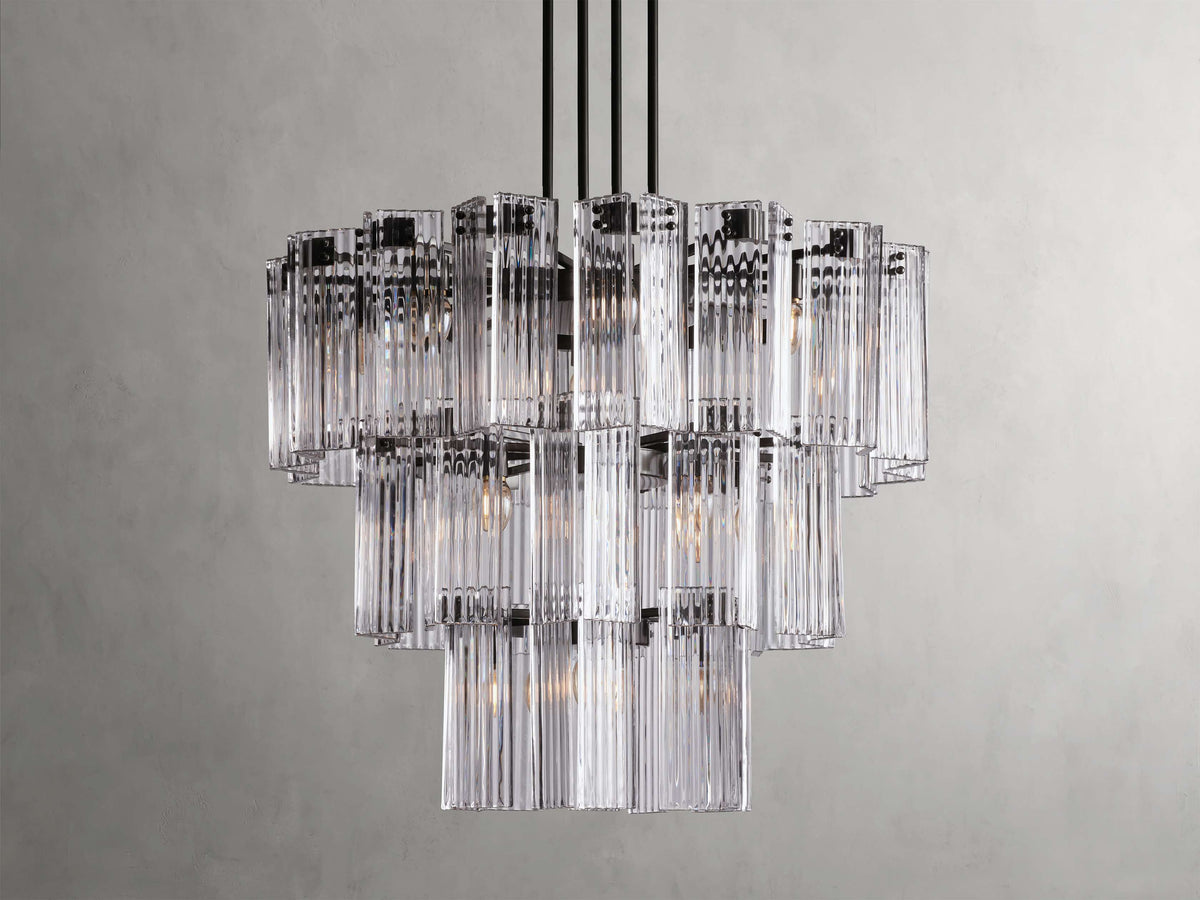 Delsie Reeded Glass Round Chandelier