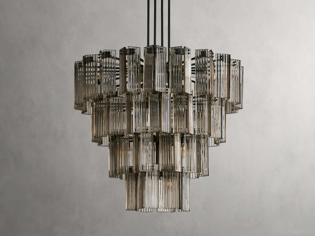 Delsie Reeded Glass Round Chandelier