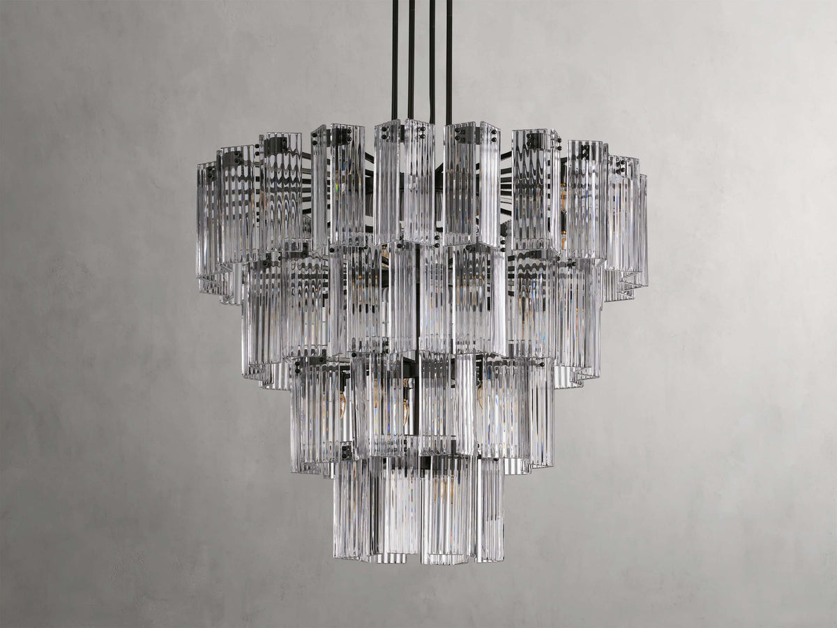 Delsie Reeded Glass Round Chandelier