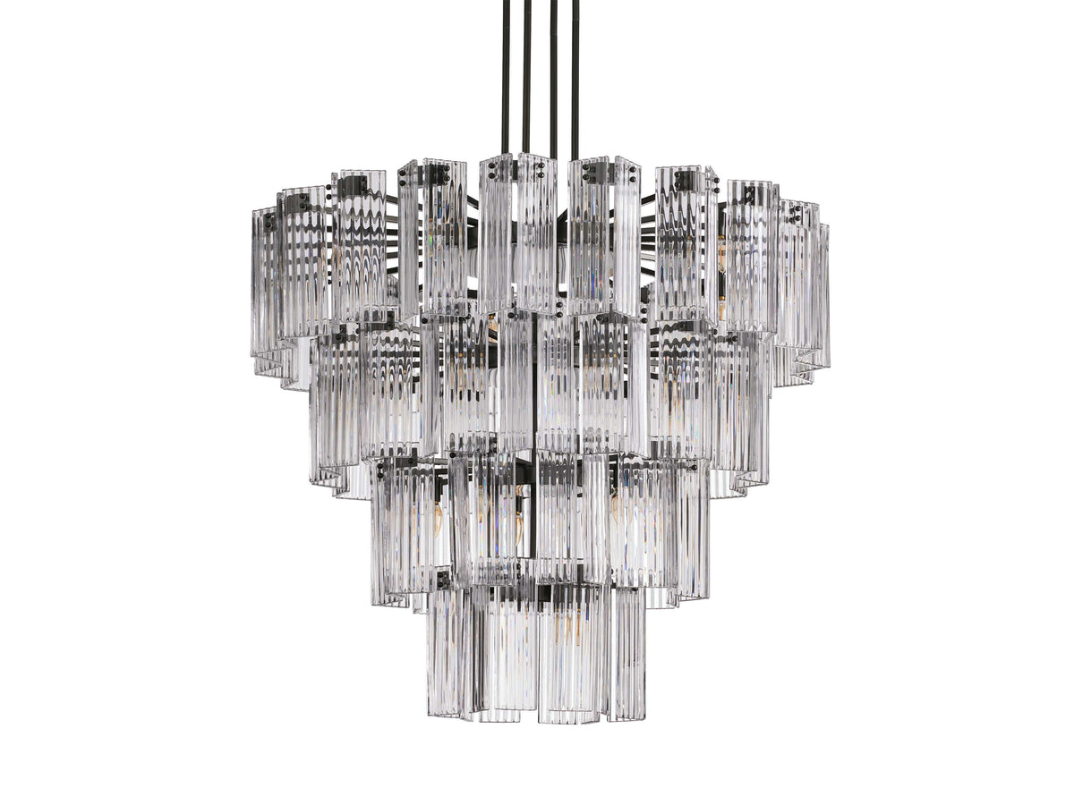 Delsie Reeded Glass Round Chandelier