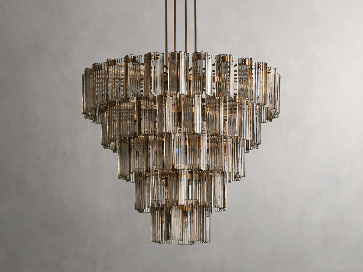 Delsie Reeded Glass Round Chandelier