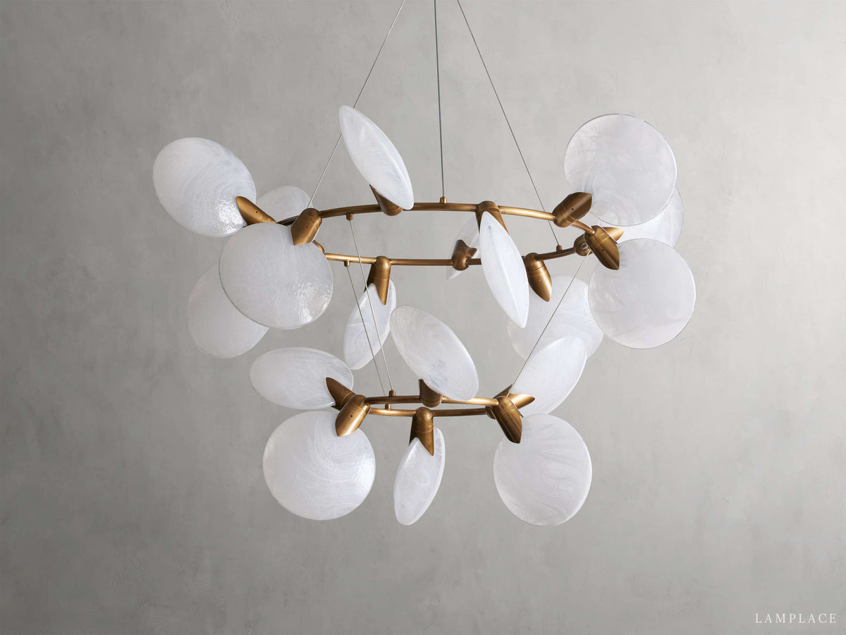 Lyla Foliated Vein Two-Tier Chandelier