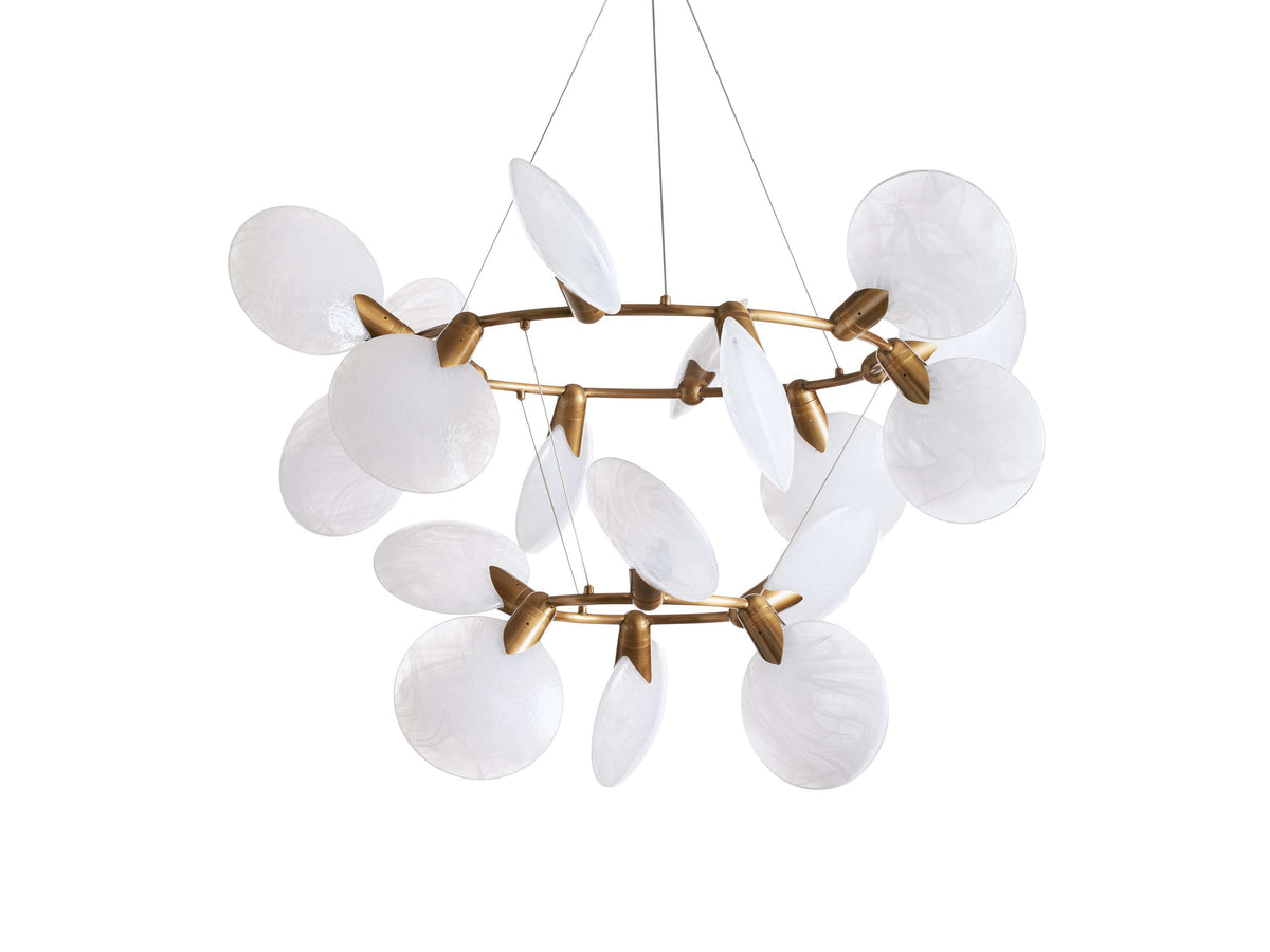 Lyla Foliated Vein Two-Tier Chandelier