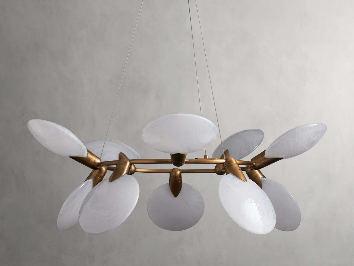 Lyla Foliated Vein Round Chandelier