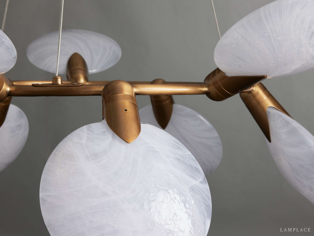 Lyla Foliated Vein Round Chandelier