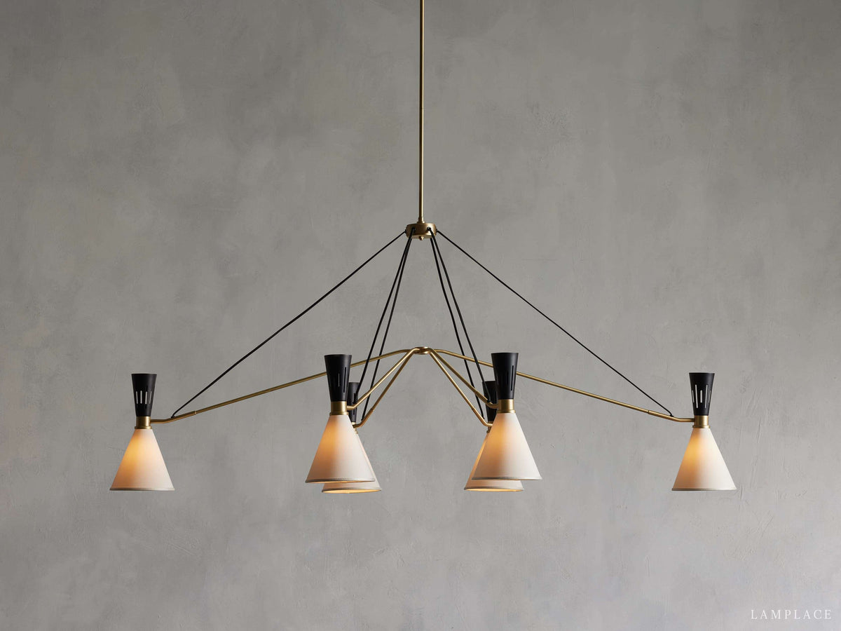 Ramsey Fabric Vintage Linear Chandelier