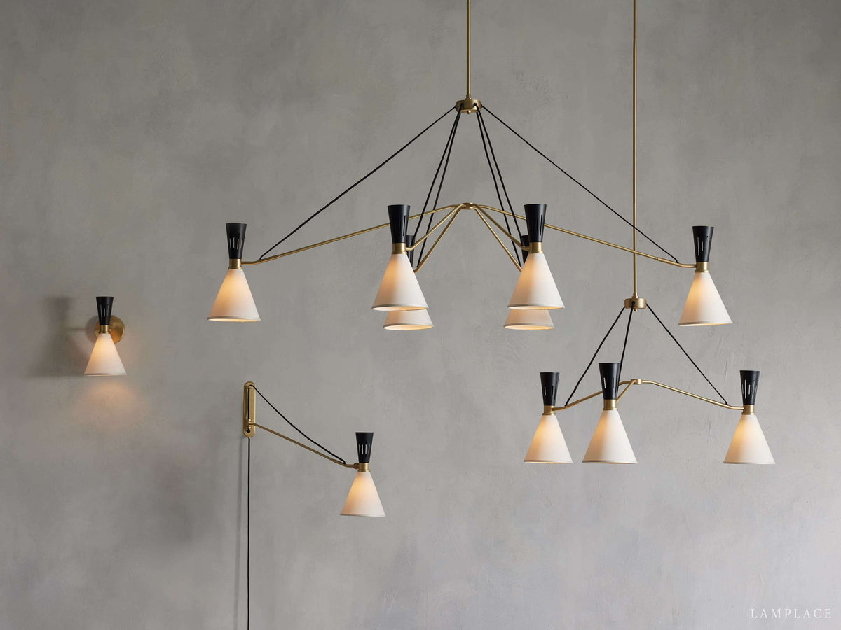 Ramsey Fabric Vintage Linear Chandelier