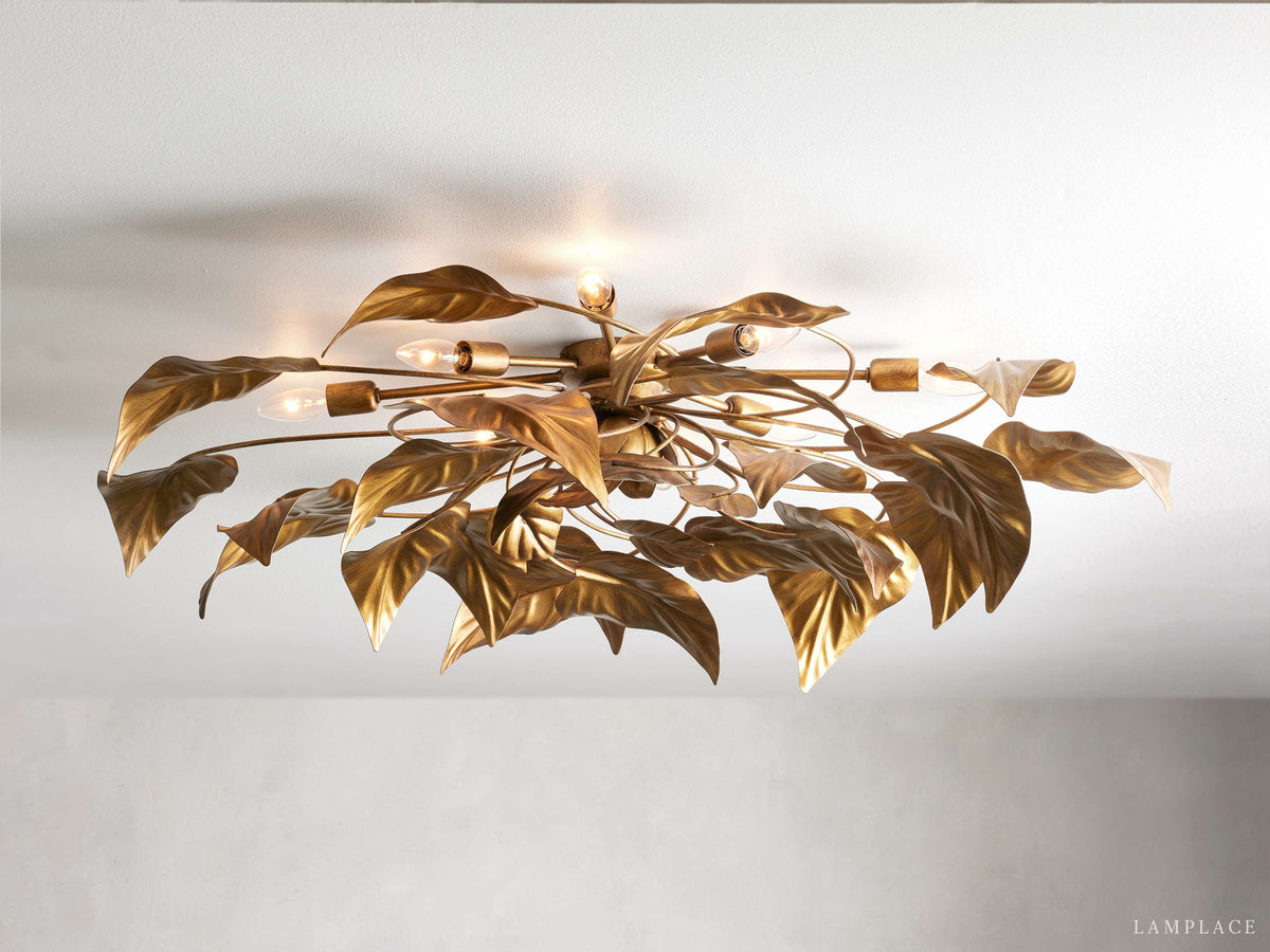 Ninfea Antiqued Leaves Flush Mount