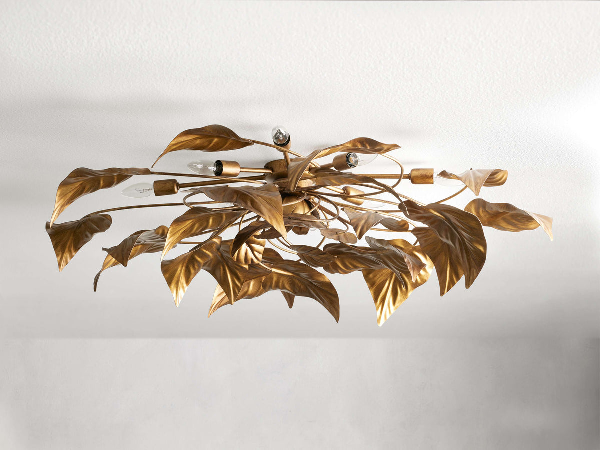 Ninfea Antiqued Leaves Flush Mount