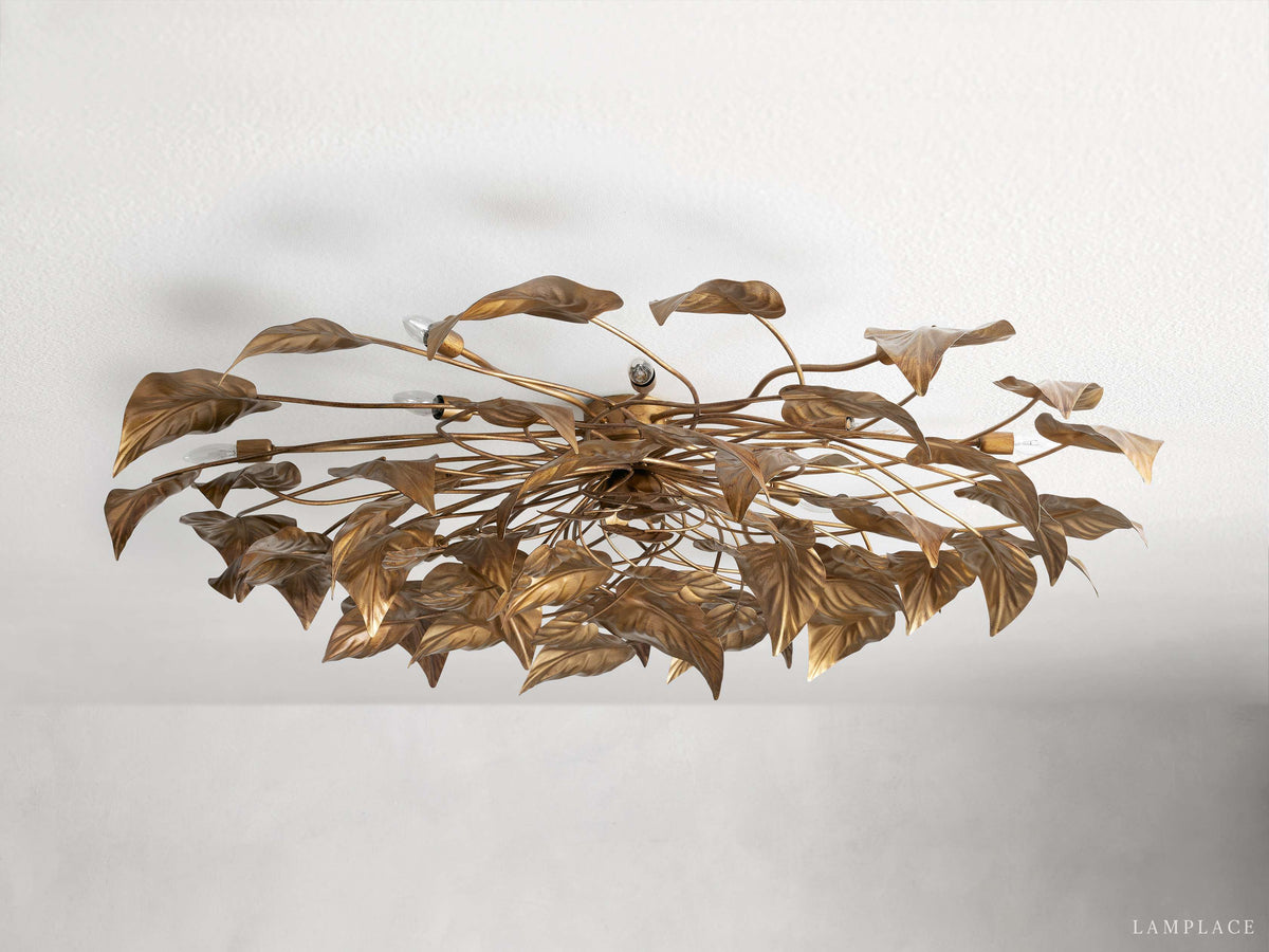 Ninfea Antiqued Leaves Flush Mount