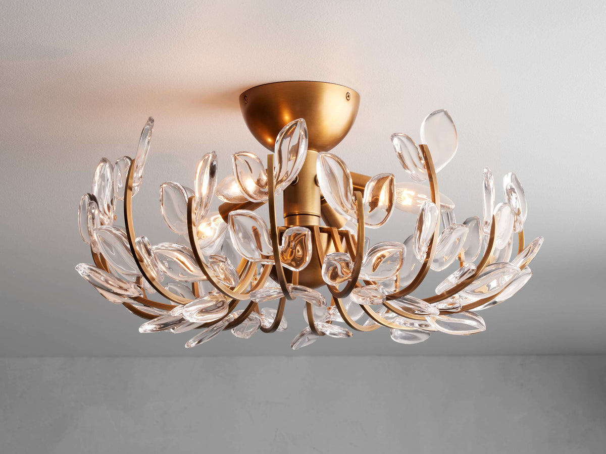 Adela Floral Crystal Flush Mount