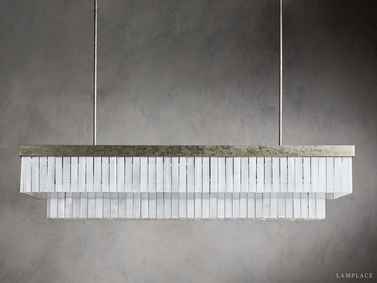 Cameron Layered Selenite Rectangular Chandelier