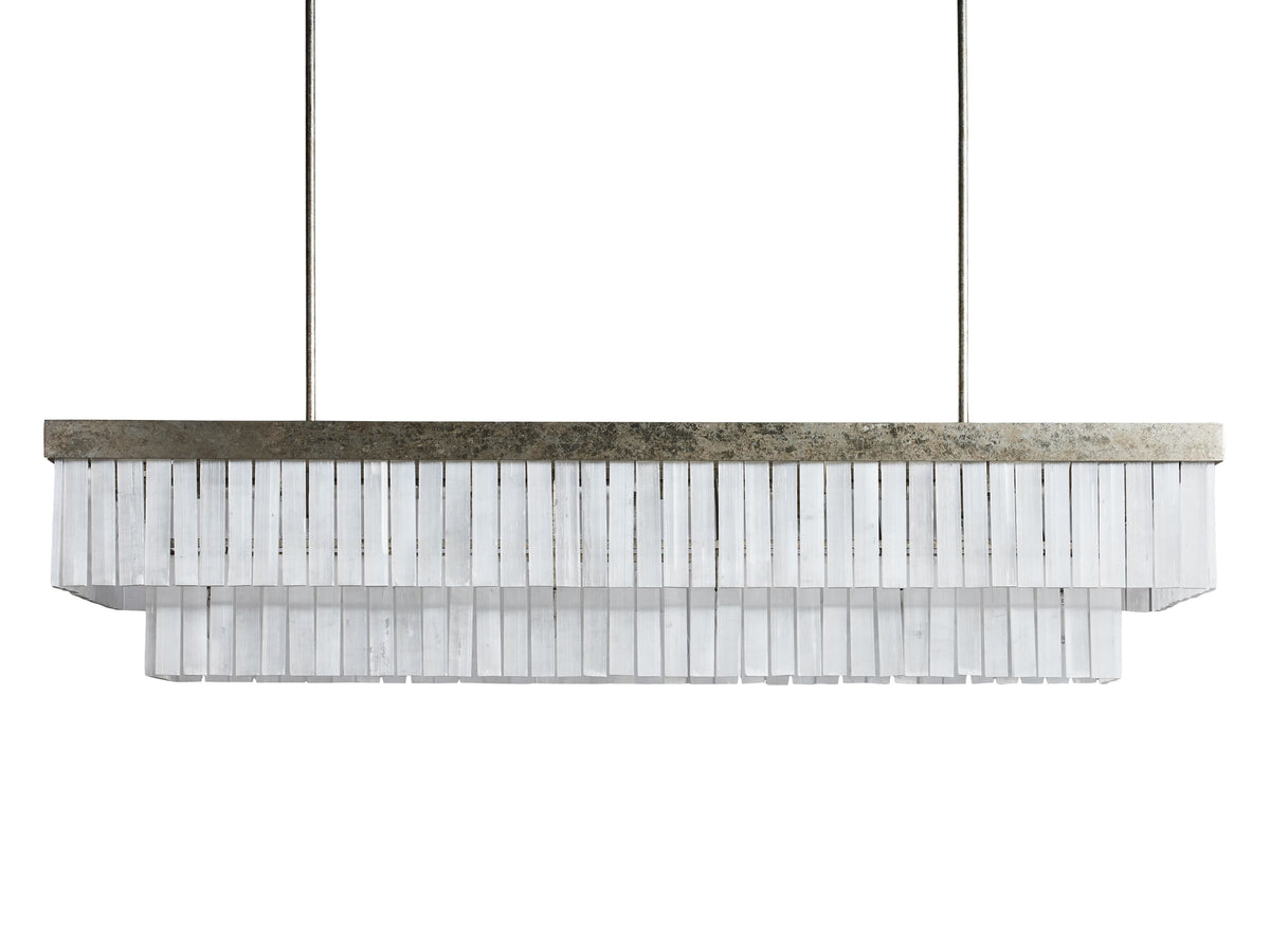 Cameron Selenite Crystal Rectangular Chandelier