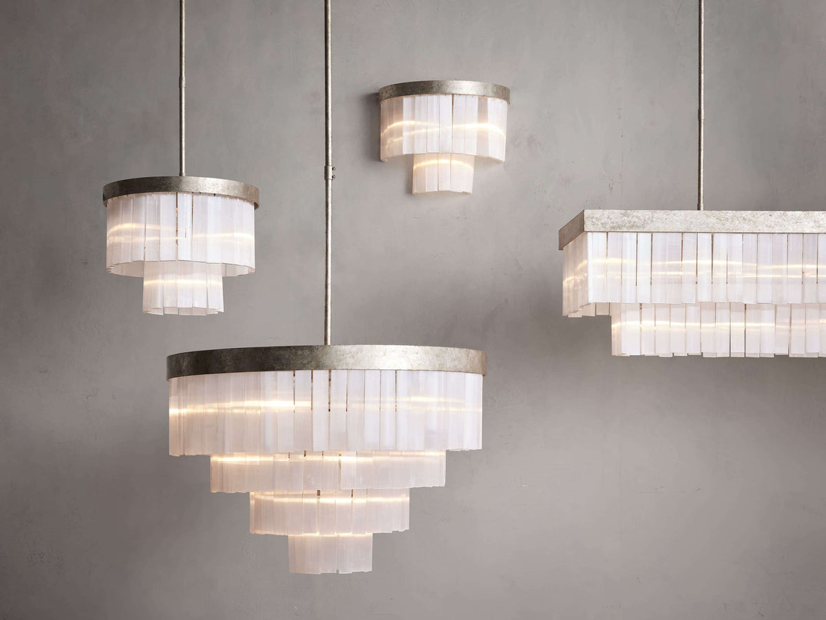 Cameron Selenite Crystal Wall Light