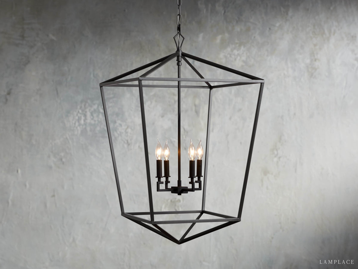 Garnet Hand Forged Cage Chandelier