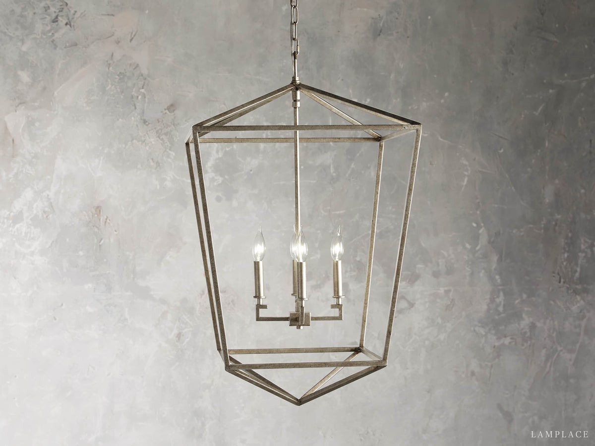Garnet Hand Forged Cage Chandelier
