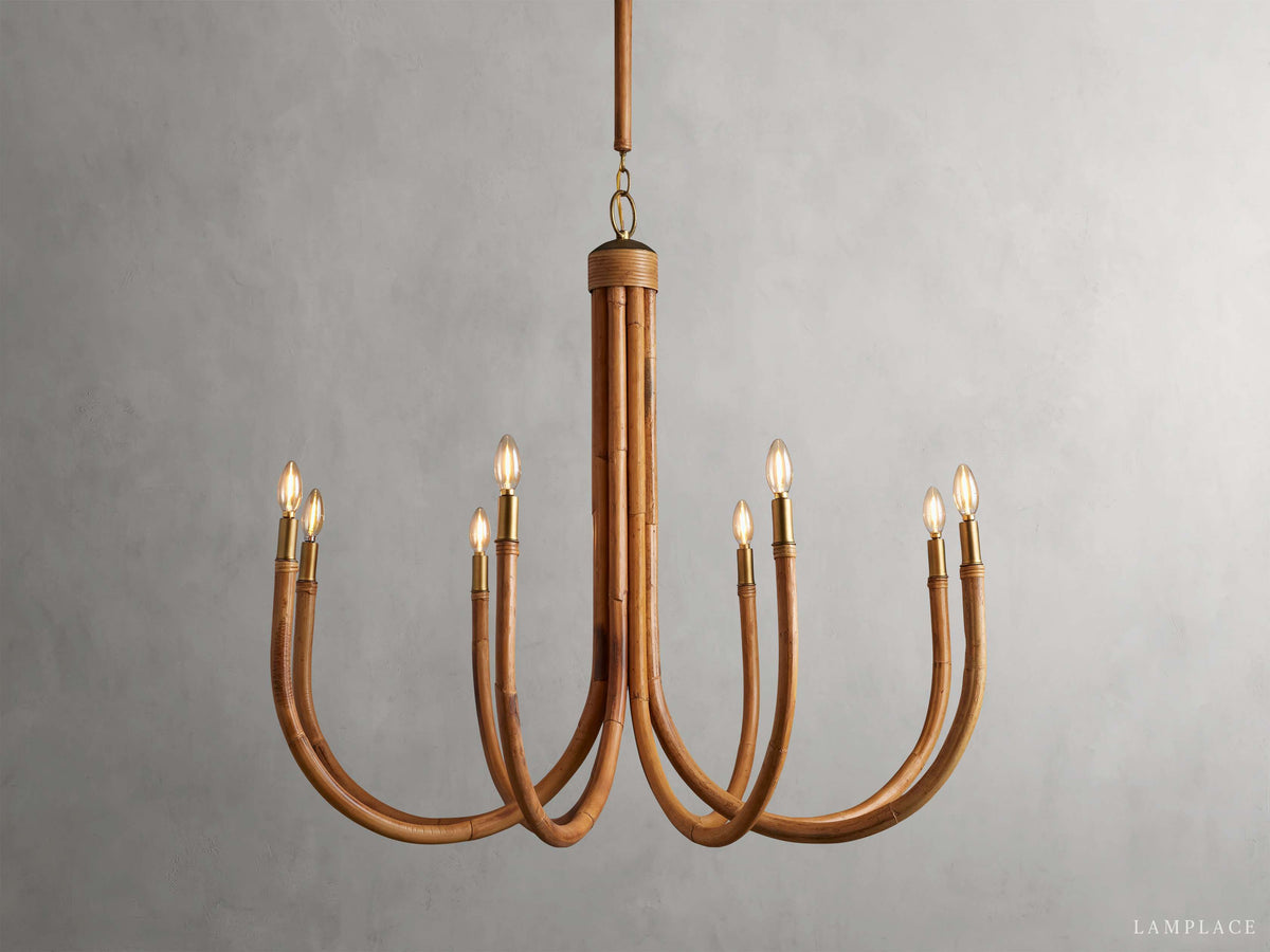 Ravda Woven Rattan Round Chandelier