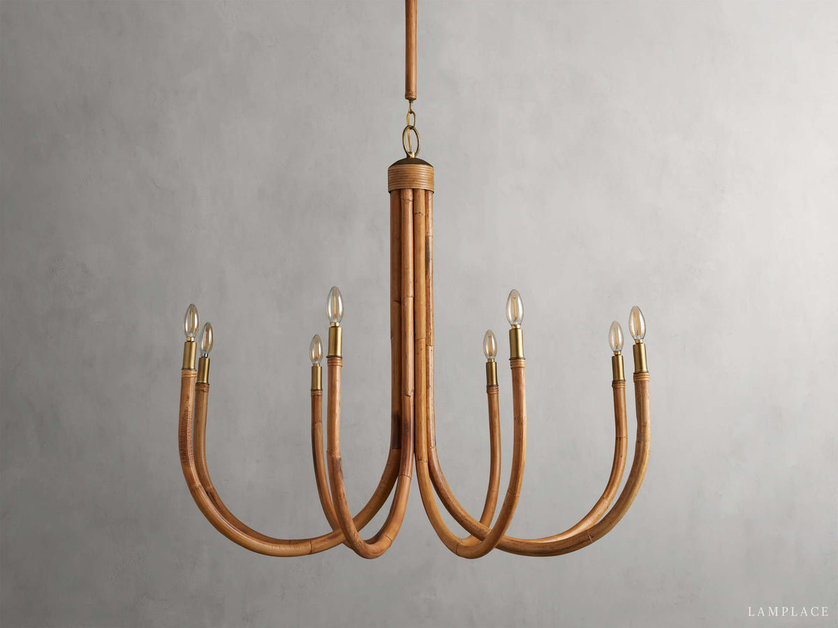 Ravda Woven Rattan Round Chandelier