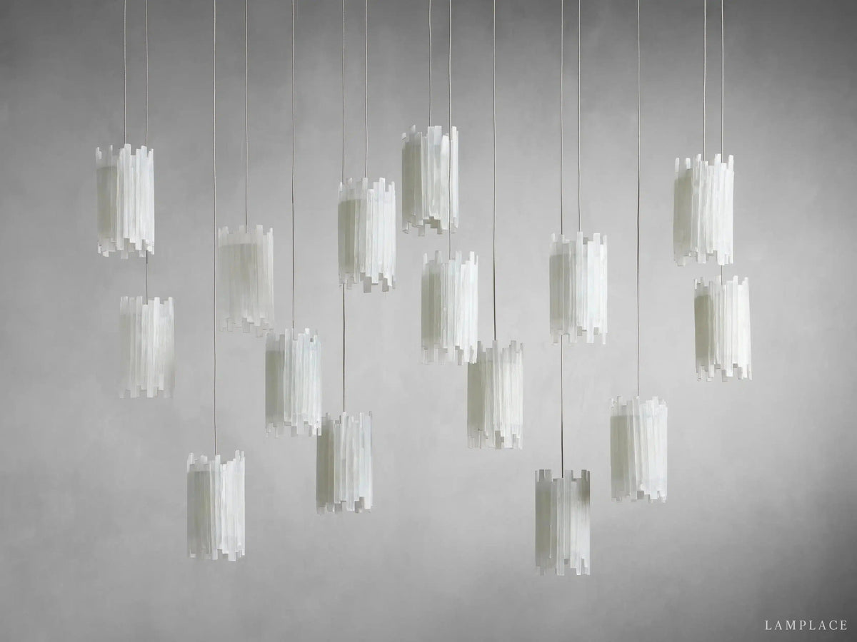 Gianna Selenite Cascade Rectangular Chandelier