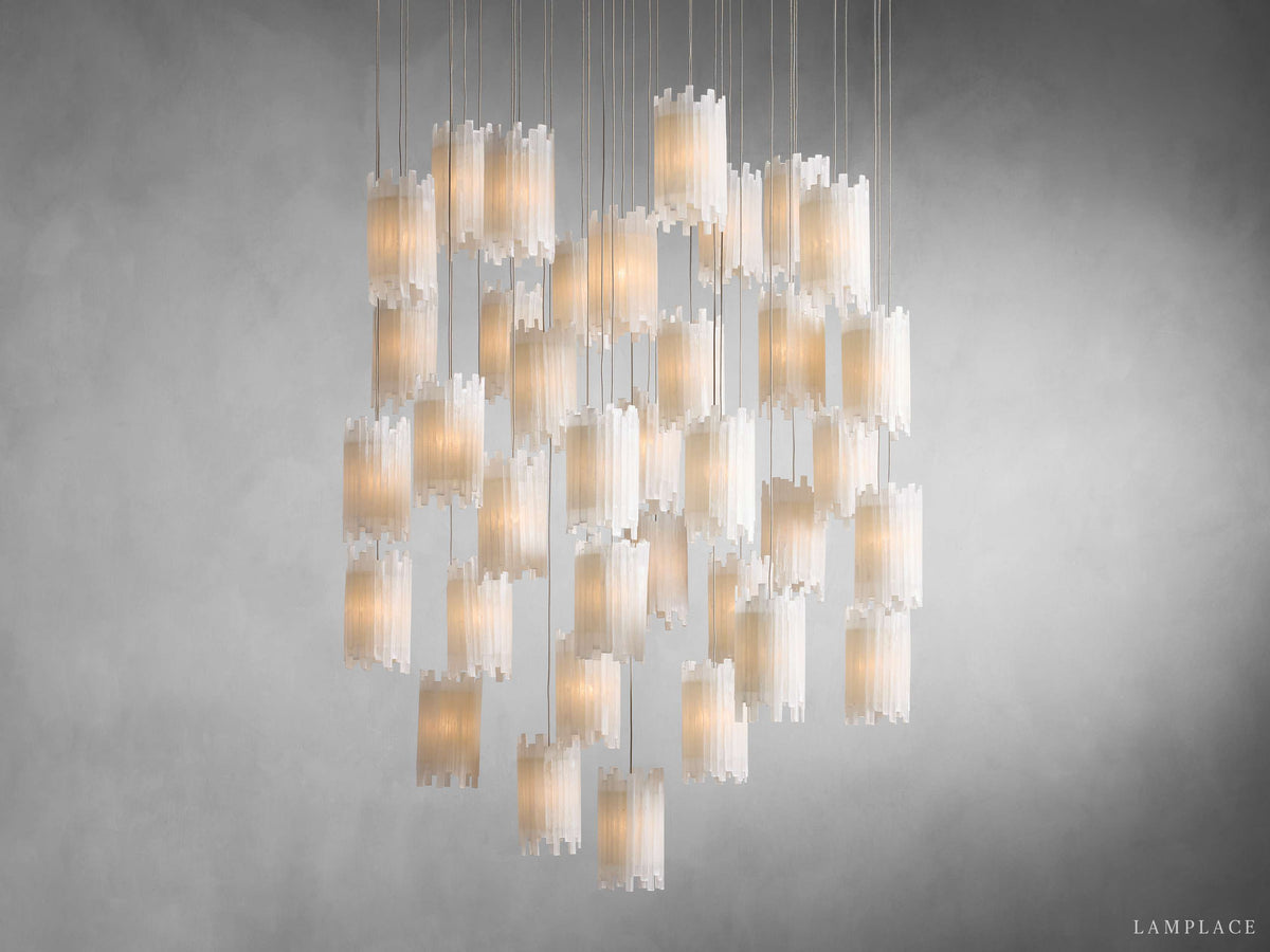 Gianna Selenite Cascade Round Chandelier