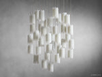 Gianna Selenite Cascade Round Chandelier