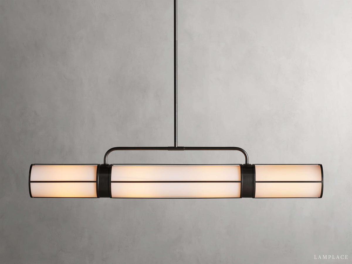 Remming Sculpted Glass Linear Chandelier