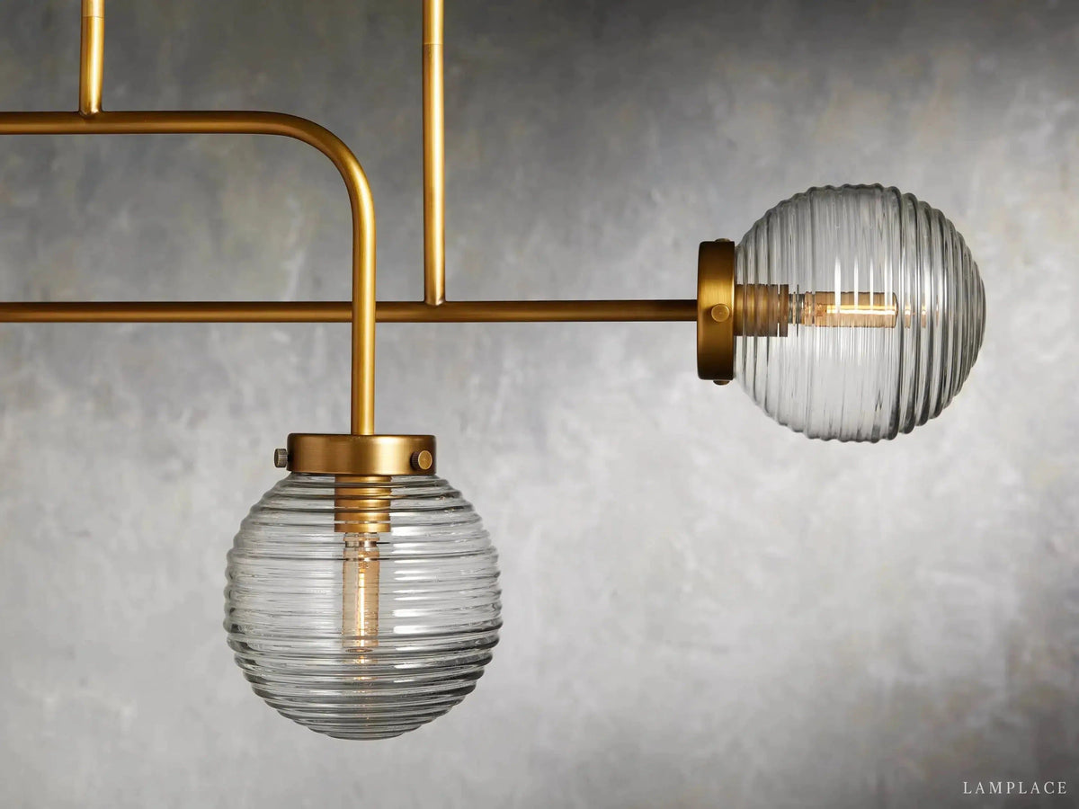 Sayre Ribbed Glass Linear Chandelier