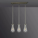 Rain Aura Glass Rectangular Chandelier 22"