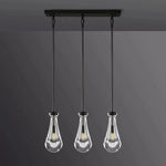 Rain Aura Glass Rectangular Chandelier 22"