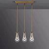 Rain Aura Glass Rectangular Chandelier 22"