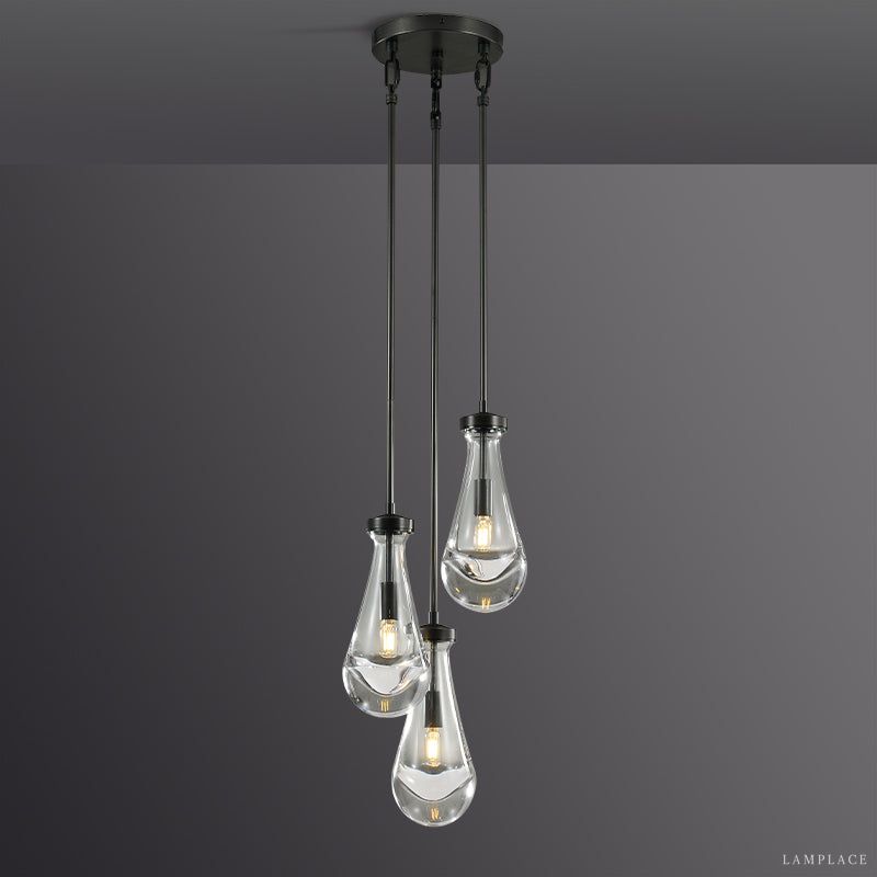 Rain Aura Glass Round Chandelier 8"