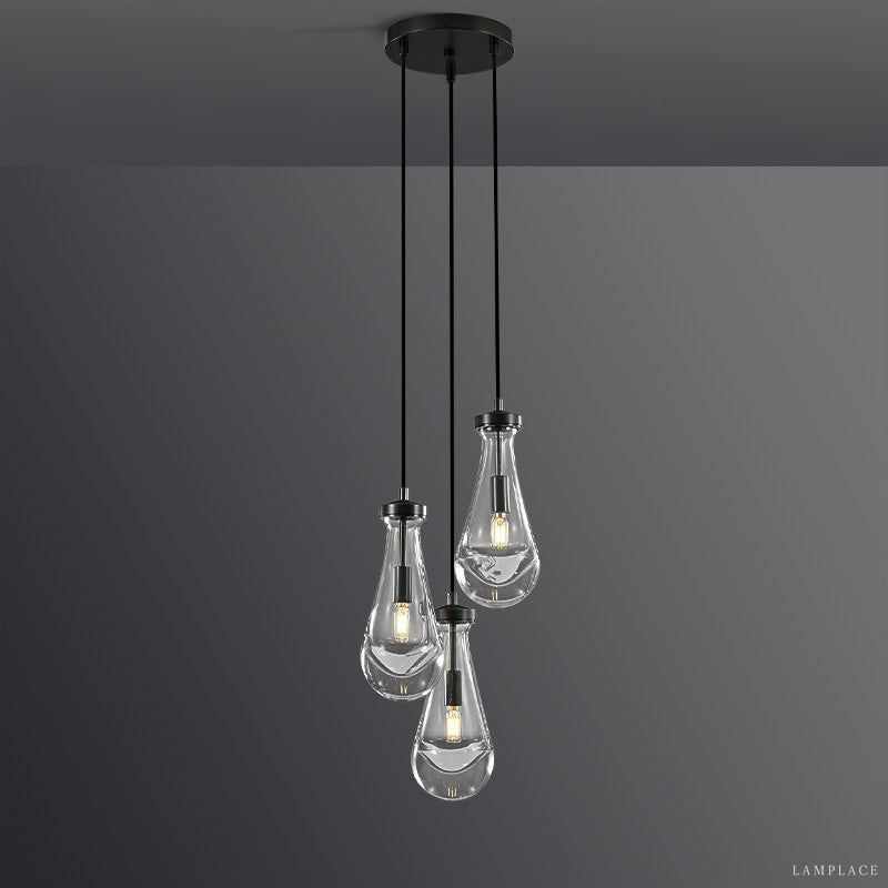 Rain Aura Glass Round Chandelier 8"