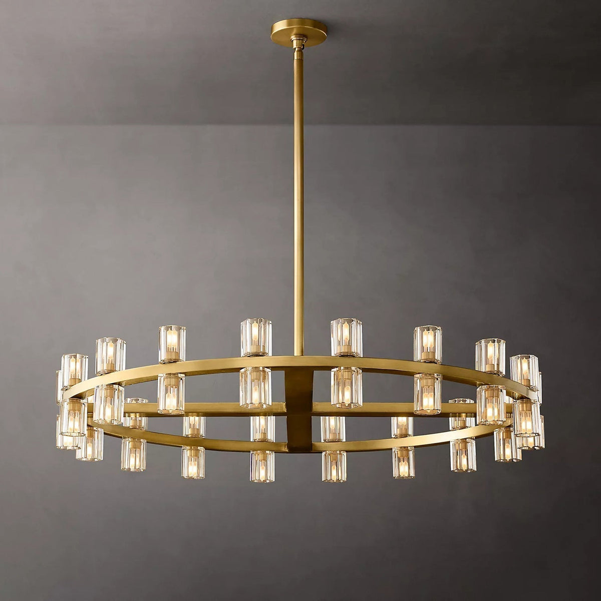 Arcachon Hexagon Crystal Round Chandelier 36"