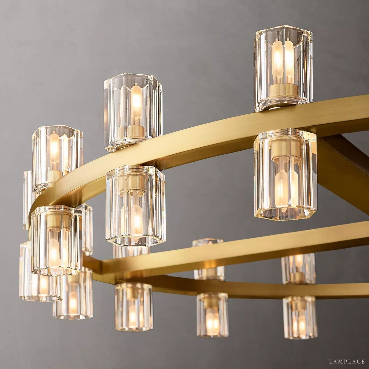 Arcachon Hexagon Crystal Round Chandelier 48"
