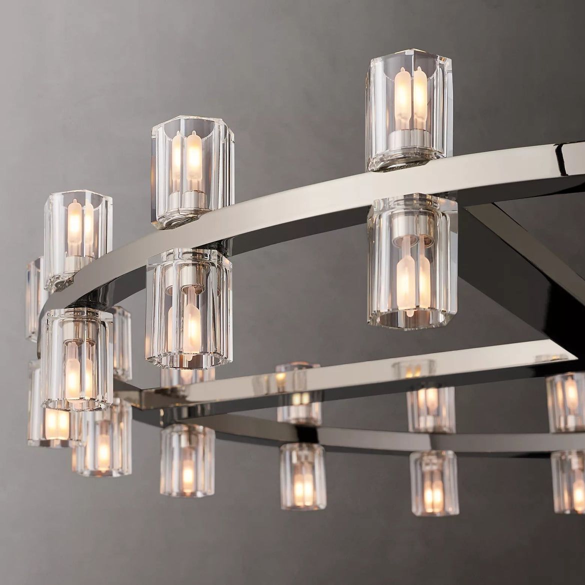 Arcachon Gear Crystal Round Chandelier 36"