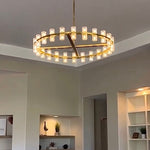 Arcachon Hexagon Crystal Round Chandelier 48"