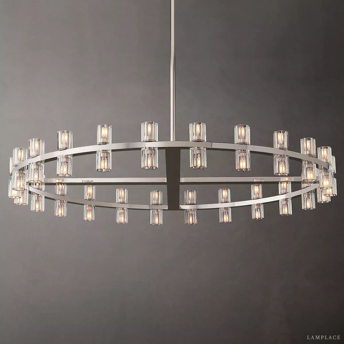 Arcachon Hexagon Crystal Round Chandelier 48"