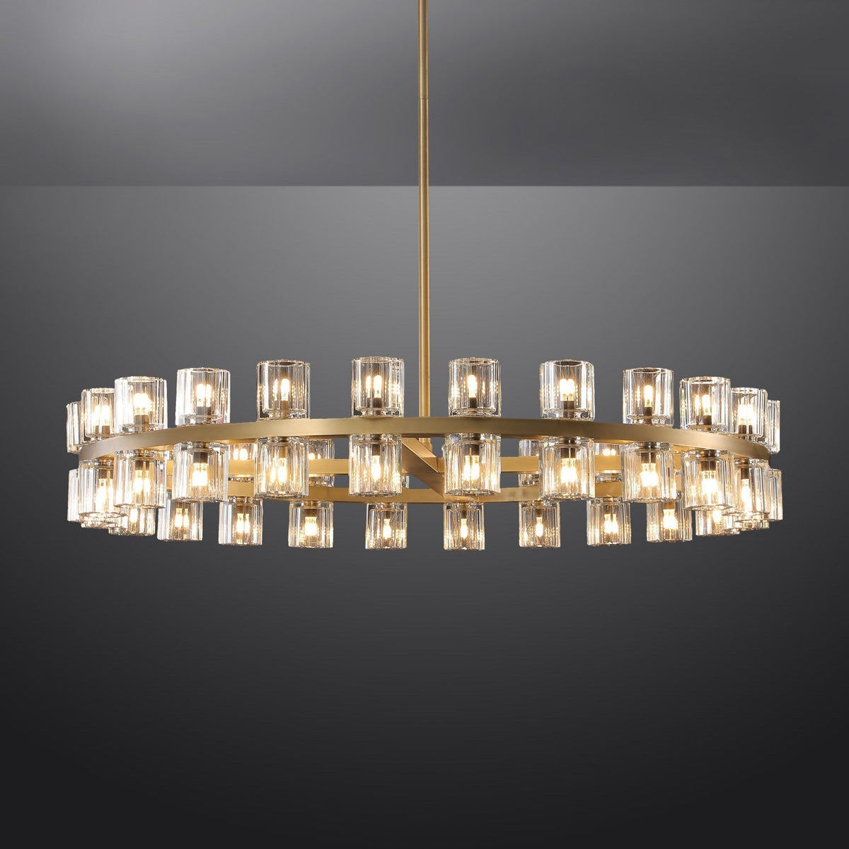 Arcachon Gear Crystal Round Chandelier 48"