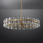 Arcachon Hexagon Crystal Round Chandelier 48"