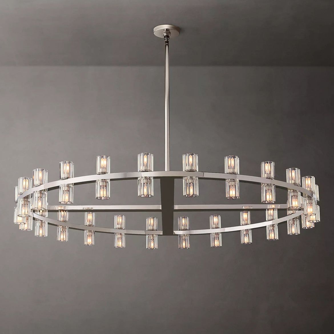Arcachon Hexagon Crystal Round Chandelier 48"