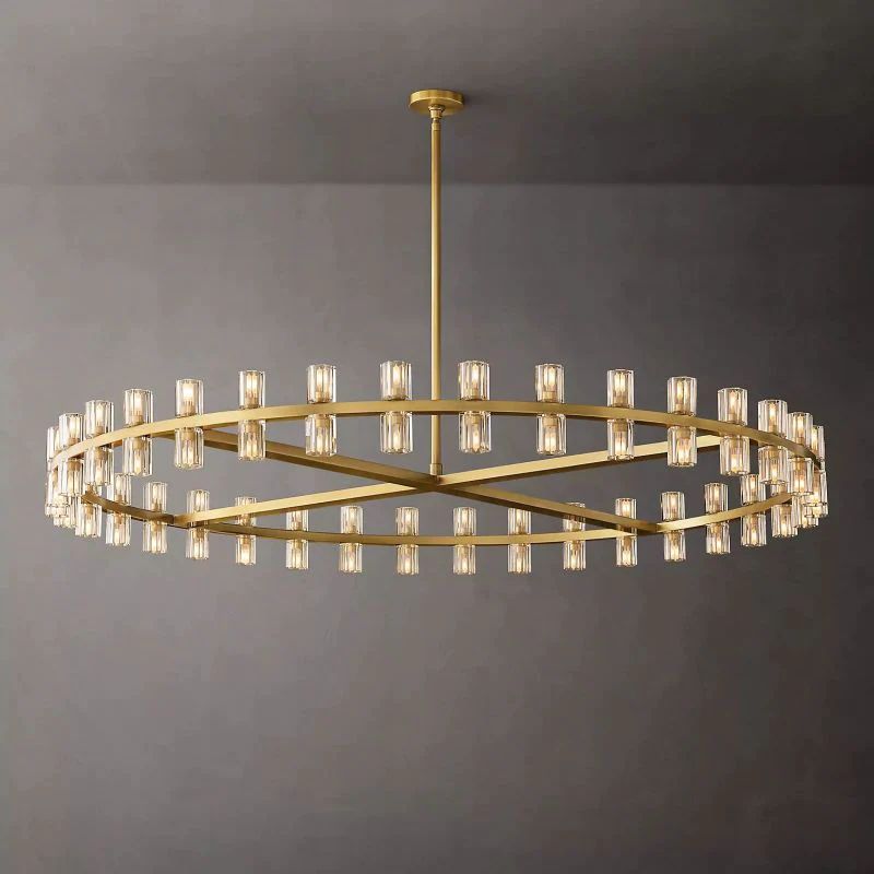 Arcachon Hexagon Crystal Round Chandelier 60"