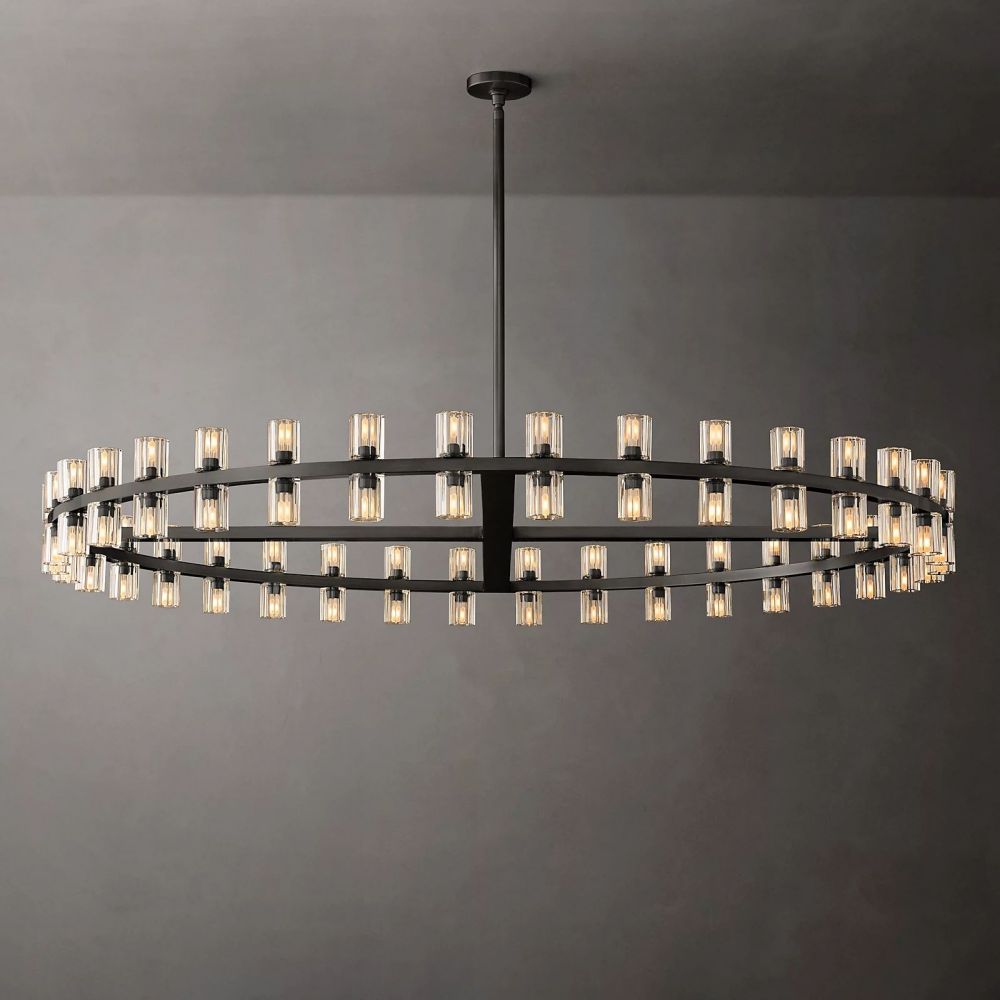 Arcachon Gear Crystal Round Chandelier 60"