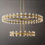 Arcachon Hexagon Crystal Two-Tier Round Chandelier 60"