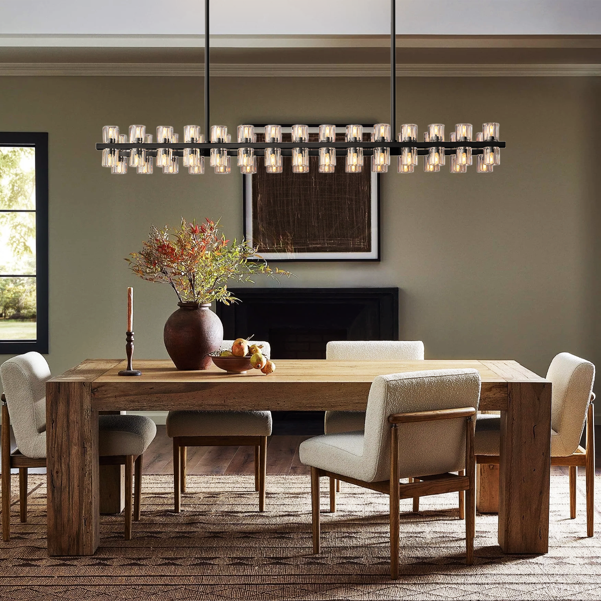 Arcachon Gear Crystal Rectangular Chandelier 72"