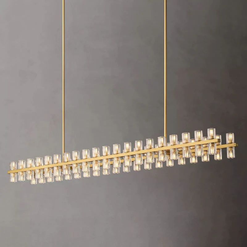 Arcachon Gear Crystal Rectangular Chandelier 72"