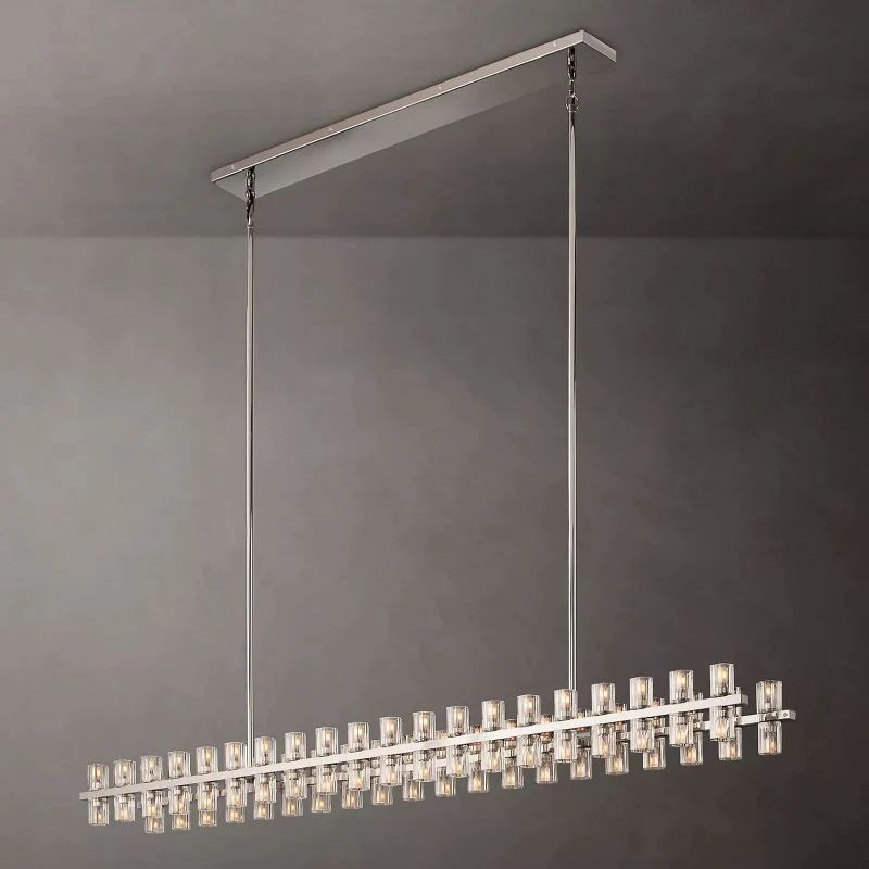 Arcachon Gear Crystal Rectangular Chandelier 72"