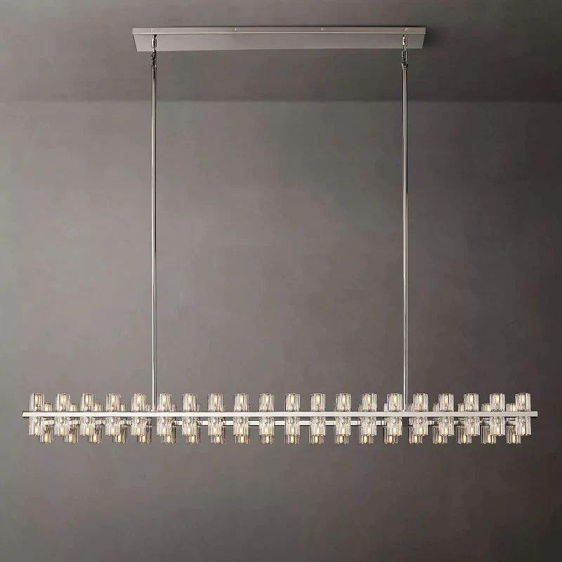 Arcachon Gear Crystal Rectangular Chandelier 72"