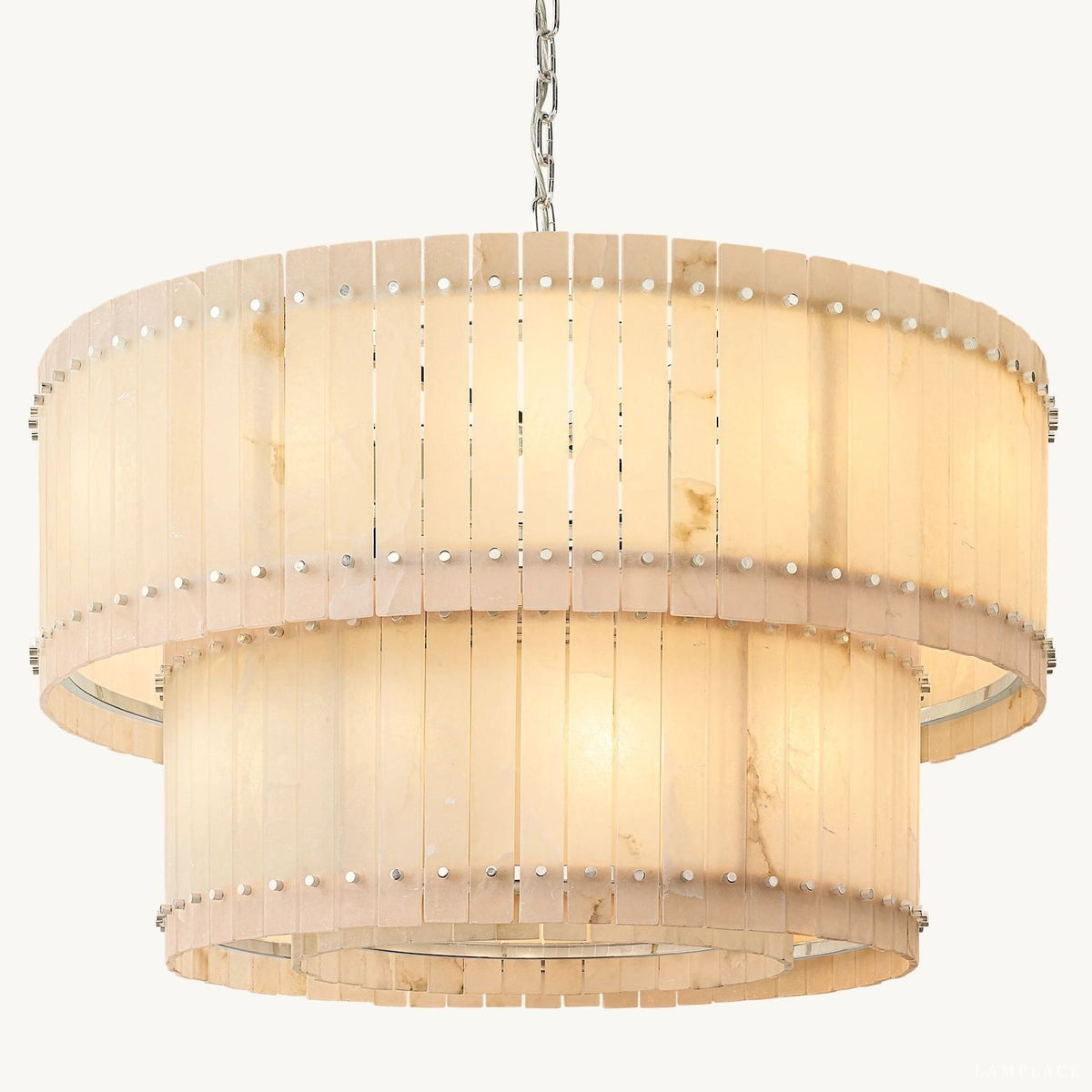 San Marco Vintage Alabaster Tiered Round Chandelier 48"