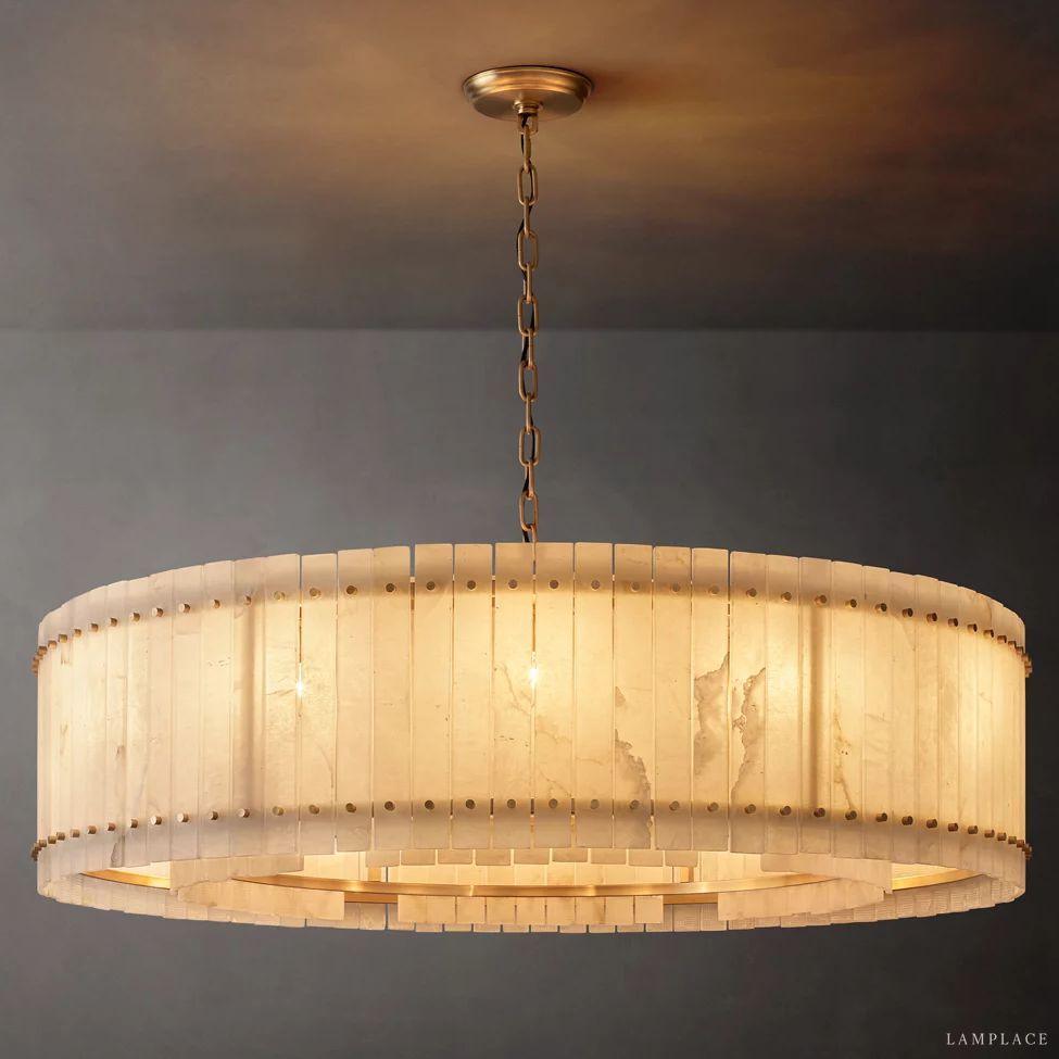 San Marco Vintage Alabaster Round Chandelier 60"